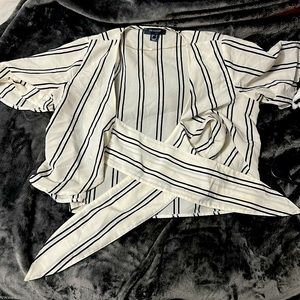 Primark wrap stripped shirt